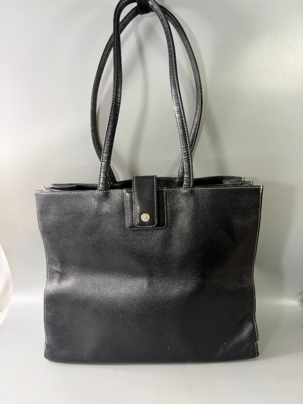 Mercedes Benz "The Collection" Black Leather Tote Bag